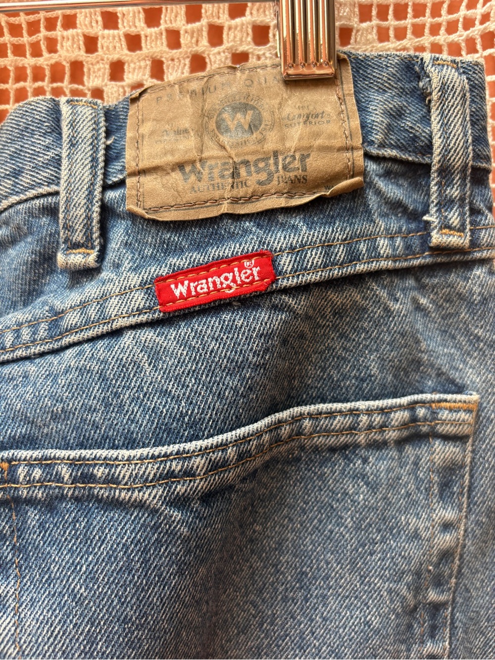 Good Ghost Upcycled Wrangler Jeans Sz Lg - Picture 10 of 11